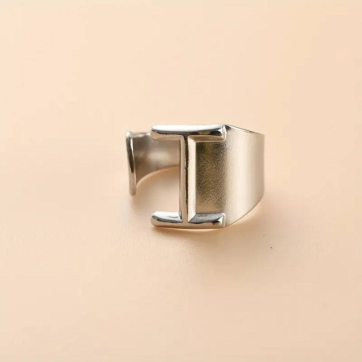 Anello Lettera  "Color Argento" I