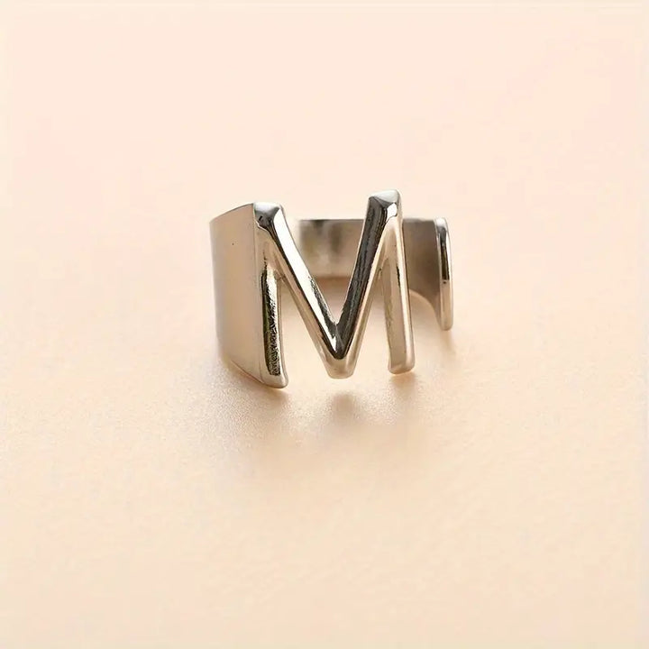 Anello Lettera  "Color Argento" M