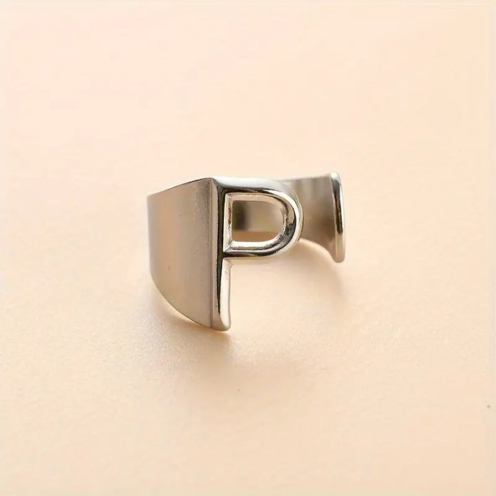 Anello Lettera  "Color Argento" P