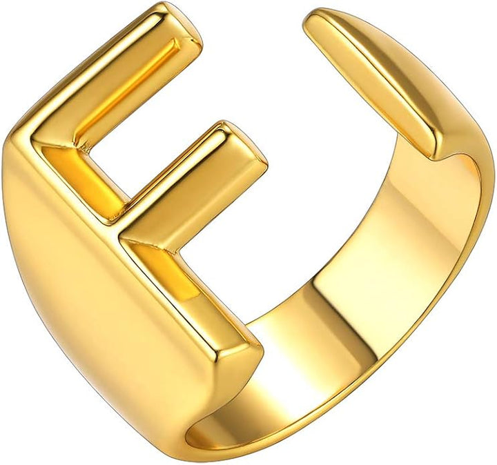 Anello Lettera "color oro" F