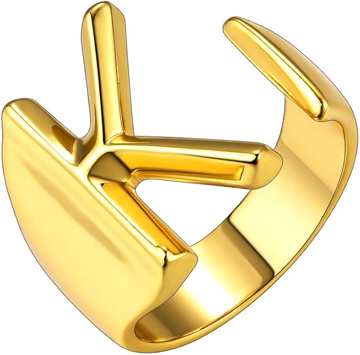 Anello Lettera "color oro" K