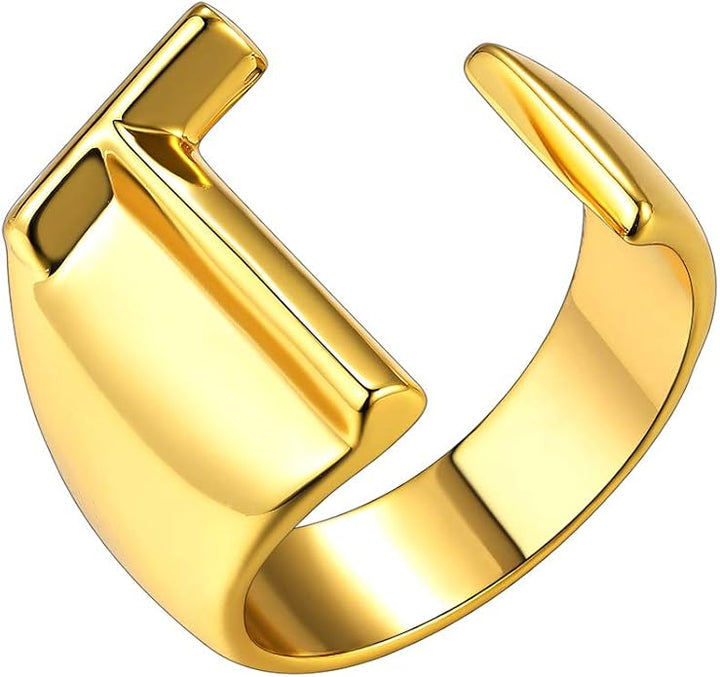 Anello Lettera "color oro" T