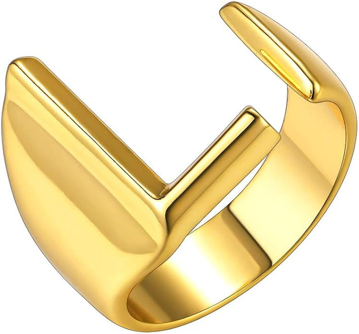 Anello Lettera "color oro" L