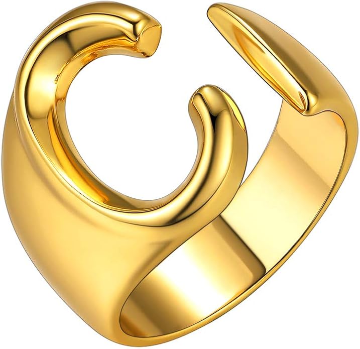 Anello Lettera "color oro" C