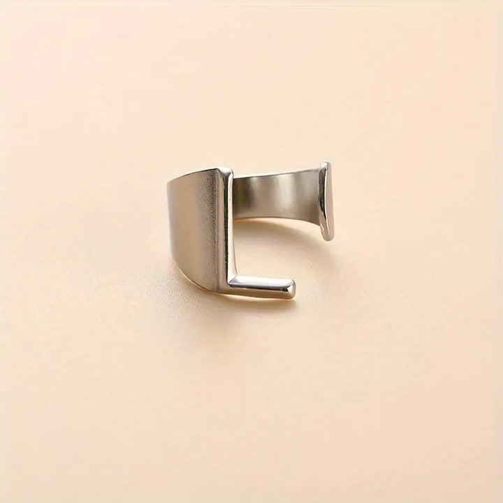 Anello Lettera  "Color Argento" L