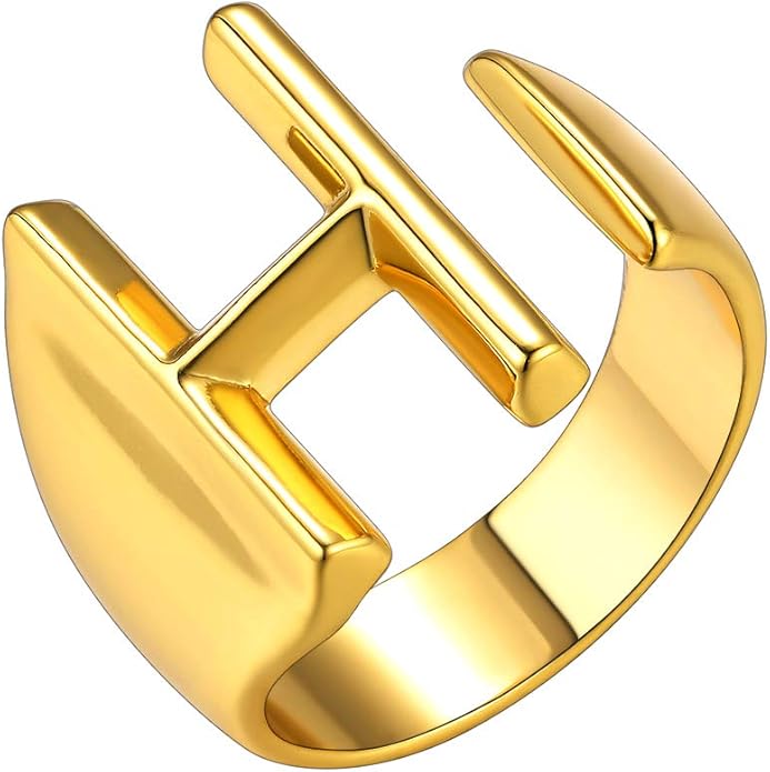 Anello Lettera "color oro" H
