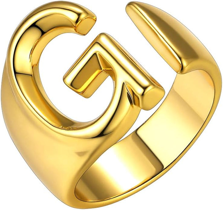 Anello Lettera "color oro" G