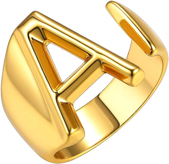 Anello Lettera "color oro" A