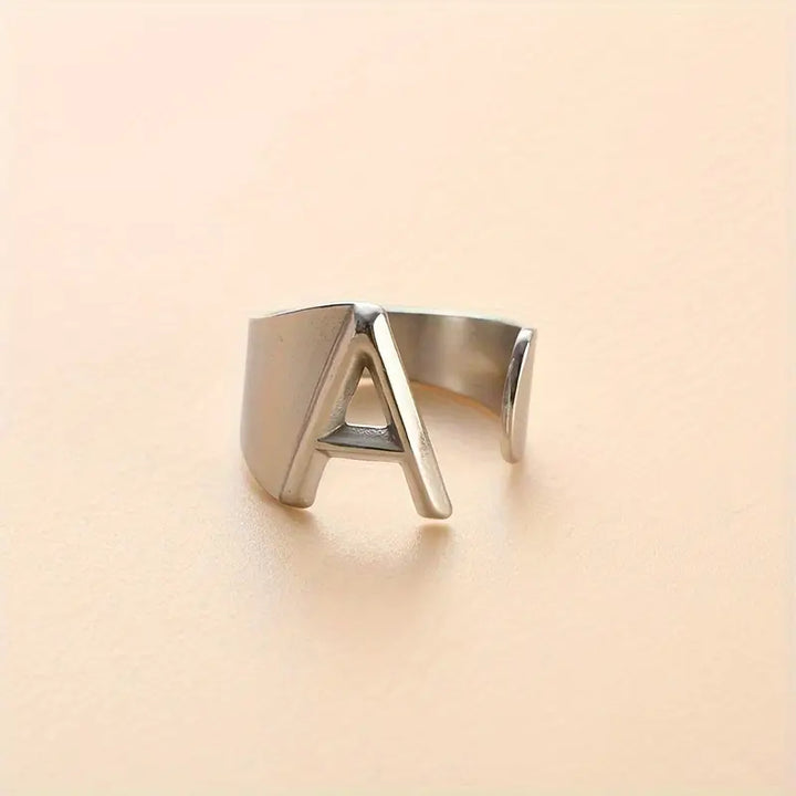 Anello Lettera  "Color Argento" A