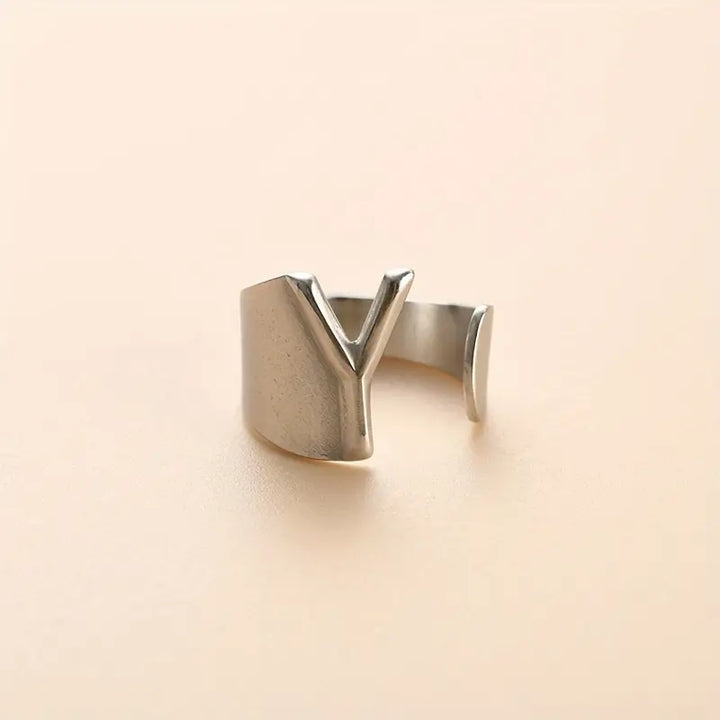 Anello Lettera  "Color Argento" Y