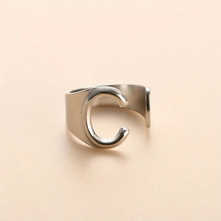 Anello Lettera  "Color Argento" C