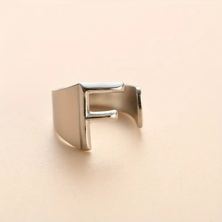 Anello Lettera  "Color Argento" F