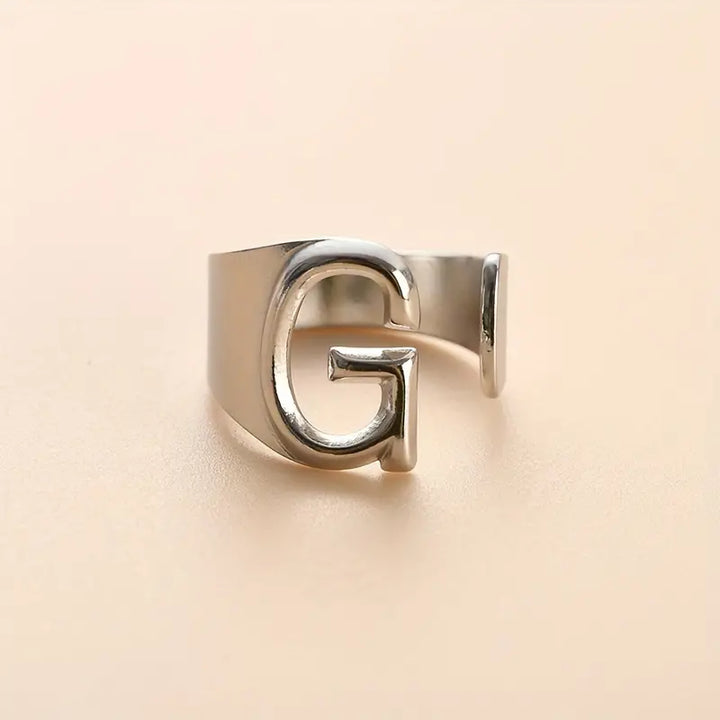 Anello Lettera  "Color Argento" G