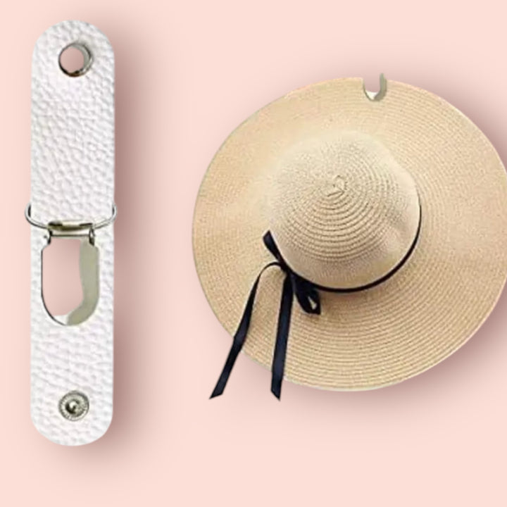 Clip porta cappello in pelle da viaggio bianco